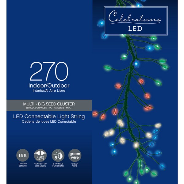 Celebrations LED Micro Dot/Fairy Multicolored 270 ct String Christmas Lights