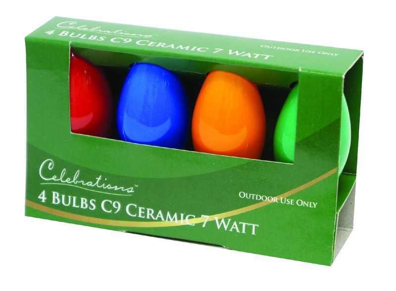 Celebrations Incandescent C9 Multicolored 4 ct Replacement Christmas Light