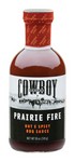 Cowboy Prairie Fire Hot and Spicy BBQ Sauce 18 oz