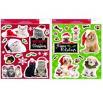 Impact Innovations Multicolored Christmas Cats or Dogs Window Clings