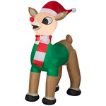 Gemmy Rudolph 42 in. Rudolf in Green Outfit Inflatable