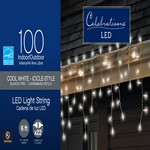 Celebrations LED Mini Cool White 100 ct Icicle Christmas Lights 5.67 ft.