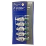 Celebrations LED C6 Clear/Warm White 5 ct Replacement Christmas Light Bulbs