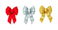 Holiday Trims Silver, Red, Gold Assortment Christmas Bow Indoor Christmas Decor