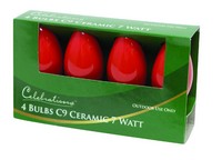 Celebrations Incandescent Red 4 ct Replacement Christmas Light Bulbs