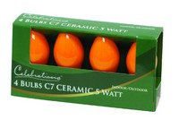 Celebrations Incandescent Orange 4 ct Replacement Christmas Light Bulbs
