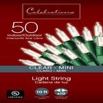 Celebrations Incandescent Mini Clear/Warm White 50 ct String Christmas Lights 10.2 ft.