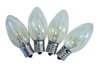 Celebrations Incandescent C9 Clear/Warm White 4 ct Replacement Christmas Light Bulbs