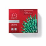 Celebrations Incandescent Mini Green 100 ct String Christmas Lights 20.625 ft.