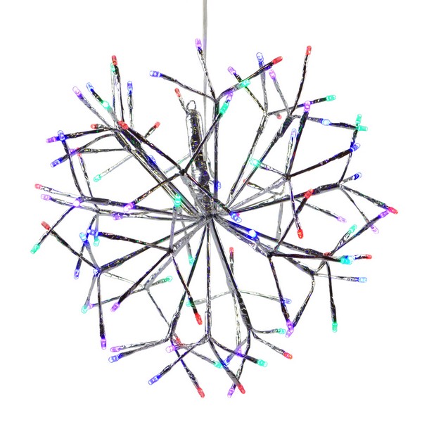 Celebrations Platinum LED Multi 16 in. Shimmer Sphere Hanging Decor