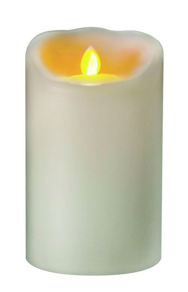 Inglow White No Scent Pillar Candle 5 in. H