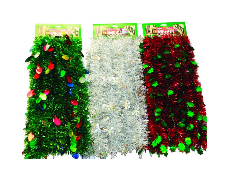 F C Young Multicolored Assorted Garland Indoor Christmas Decor 8 in.