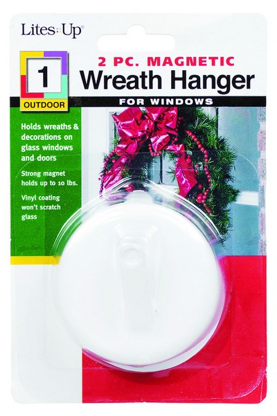 Dyno White Magnetic Window Wreath Hanger Christmas Decor