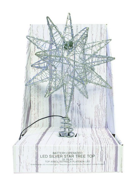 Celebrations LED Silver Microdot Star Tree Topper