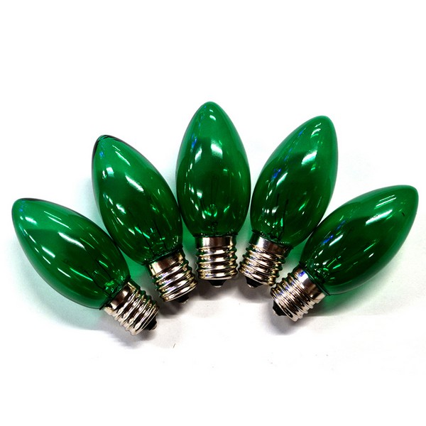 Holiday Bright Lights C9 Green 25 ct Christmas Light Bulbs 1 ft.