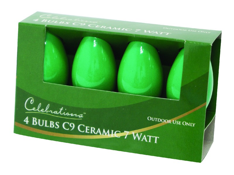 Celebrations Incandescent Green 4 ct Replacement Christmas Light Bulbs