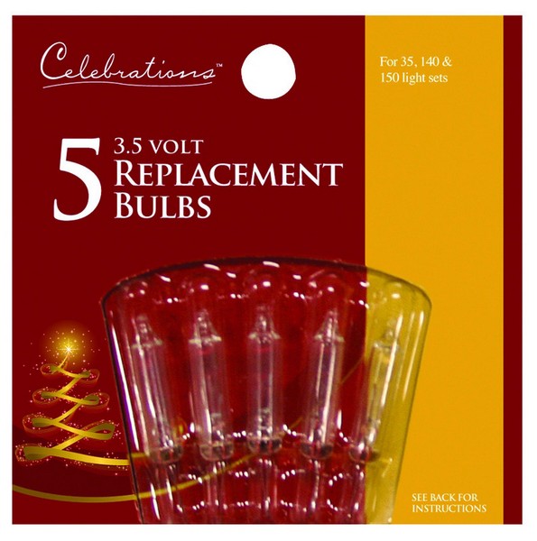 Celebrations Incandescent Clear/Warm White 5 ct Replacement Christmas Light