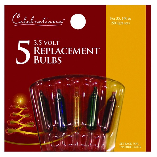 Celebrations Incandescent Multicolored 5 ct Replacement Christmas Light Bulbs