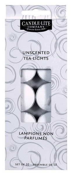 Candle Lite White Unscented Scent Tea Light Candle 1.5 in. D