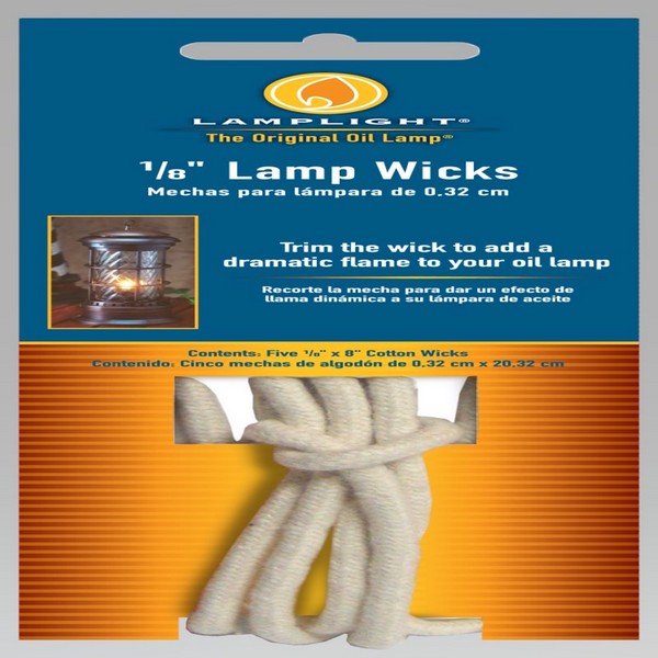 Oil Lamps Oil Parts Hooper 1 8 in. T X 8 in. L Round Wick Shape Cotton Lamp Wick 5 pk