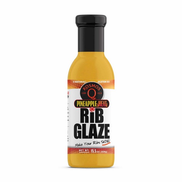 Kosmos Q Rib Glaze Pineapple Heat BBQ Sauce 15.5 oz