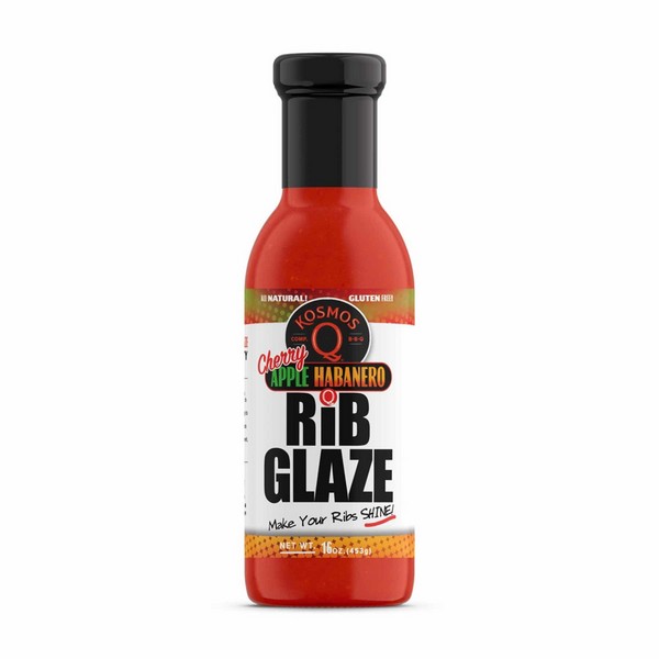 Kosmos Q Rib Glaze Cherry Apple Habanero BBQ Sauce 16 oz