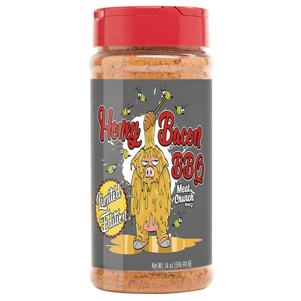 Meat Church BBQ Rub Honey Bacon Seasoning 14 oz Bottle