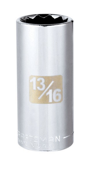 Craftsman 13/16 in. S X 3/8 in. drive S SAE 12 Point Deep Socket 1 pc