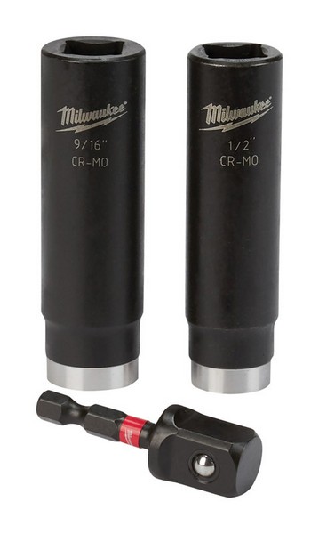 Milwaukee SHOCKWAVE 1/2 in. S X 1/2 in. drive S SAE 6 Point Style Deep Impact Socket Set 3 pc