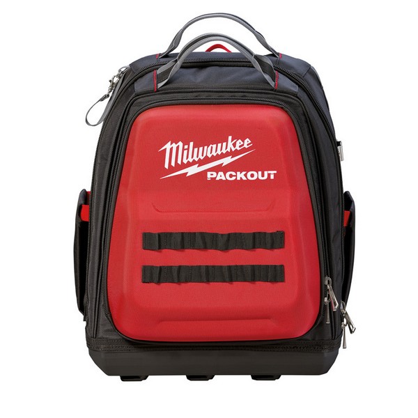 Milwaukee PACKOUT 11.81 in. W X 15.75 in. H Ballistic Nylon Backpack Tool Bag 48 pocket Black/Red 1