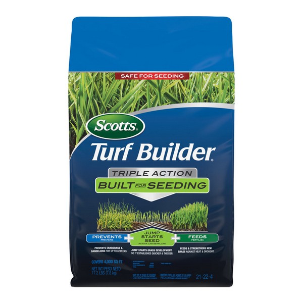 Scotts Turf Builder Triple Action Built for Seeding 21-22-4 Pre Emergent Preventer & Fertilizer Lawn