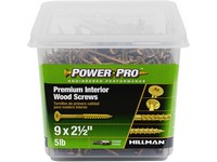 Hillman Power Pro No. 9  S X 2-1/2 in. L Star Yellow Zinc Wood Screws 5 lb 501 pk