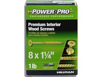 Hillman Power Pro No. 8  S X 1-1/4 in. L Star Yellow Zinc Wood Screws 1 lb 242 pk