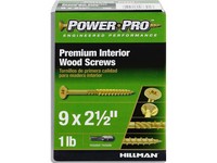 Hillman Power Pro No. 9  S X 2-1/2 in. L Star Yellow Zinc Wood Screws 1 lb 100 pk