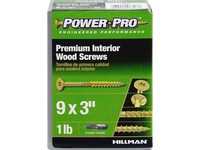 Hillman Power Pro No. 9  S X 3 in. L Star Yellow Zinc Wood Screws 1 lb 83 pk
