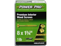 Hillman Power Pro No. 8  S X 1-3/4 in. L Star Yellow Zinc Wood Screws 1 lb 175 pk