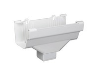 Amerimax 5 in. W X 9 in. L White Vinyl Traditional Gutter Drop Outlet