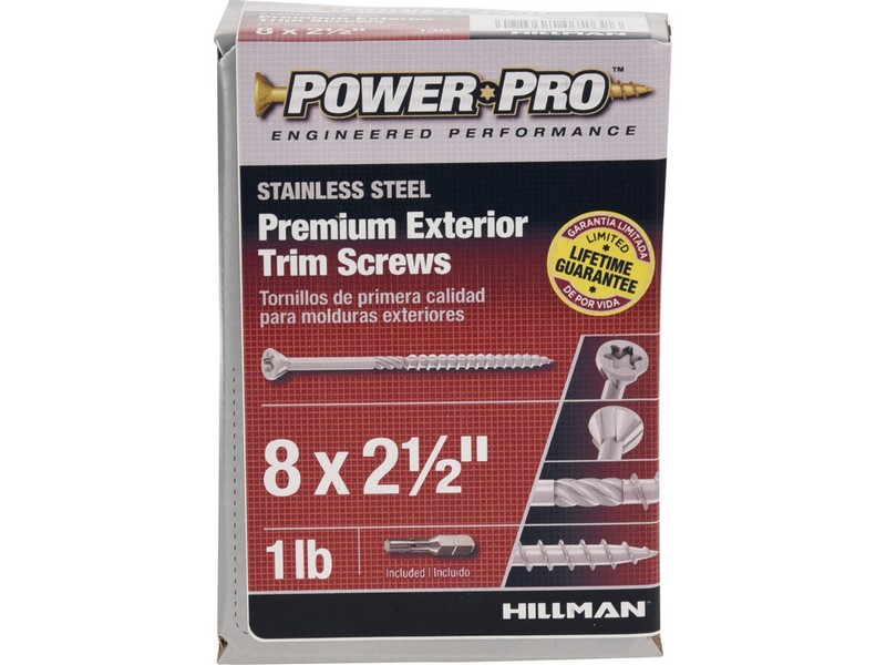 Hillman Power Pro No. 8  S X 2-1/2 in. L Star Trim Screws 1 lb 130 pk