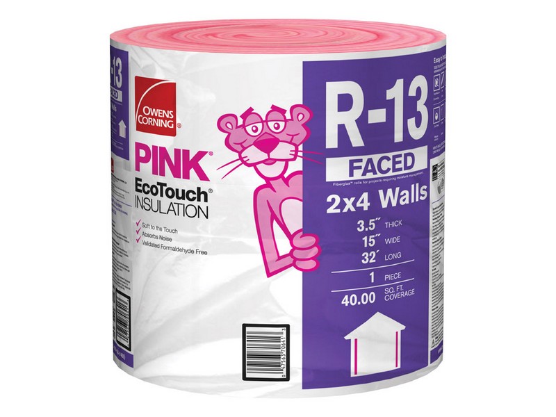 Owens Corning PINK EcoTouch 15 in. W X 32 ft. L R-13 Kraft Faced Fiberglass Insulation Roll 40 sq ft