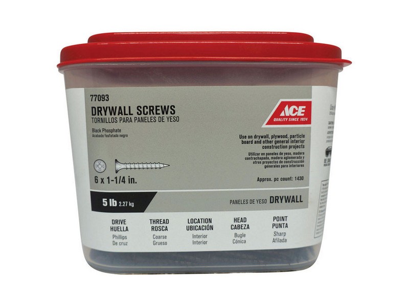 Ace No. 6 wire S X 1-1/4 in. L Phillips Drywall Screws 5 lb 1417 pk