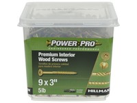 Hillman Power Pro No. 9  S X 3 in. L Star Yellow Zinc Wood Screws 5 lb 450 pk