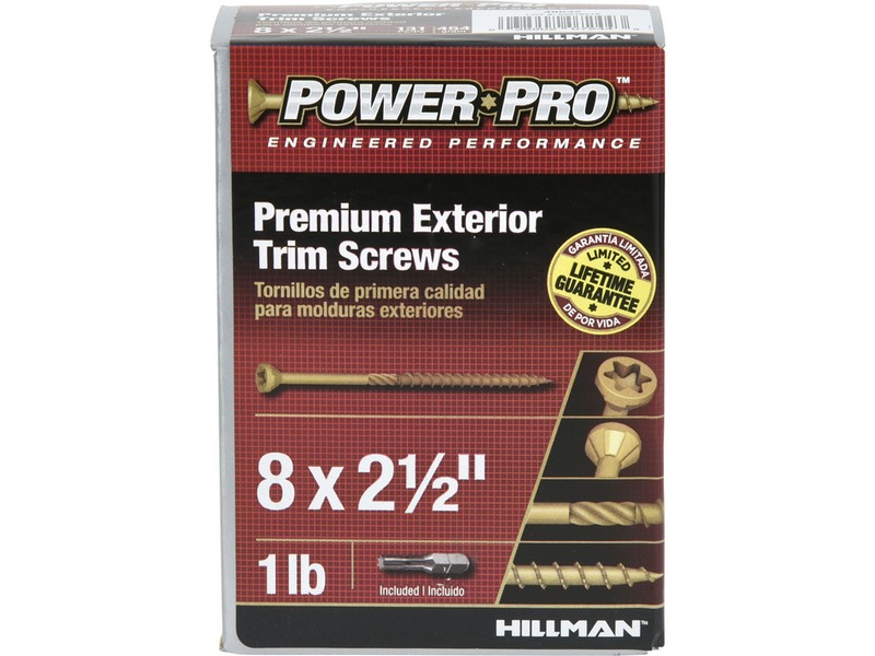 Hillman Power Pro No. 8  S X 2-1/2 in. L Star Bronze Ceramic Trim Screws 1 lb 128 pk