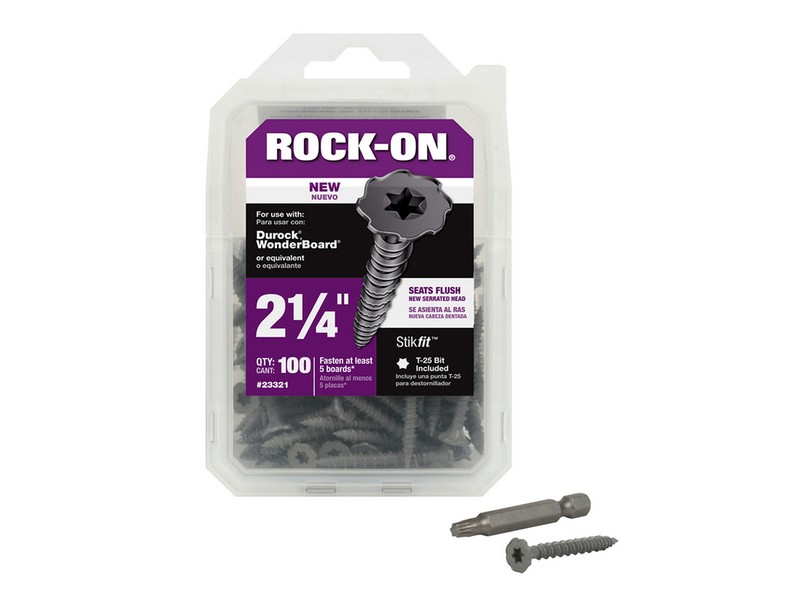 Rock-On No. 9  S X 2-1/4 in. L Star Flat Head Cement Board Screws 100 pk