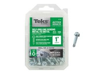 Teks No. 12  S X 1 in. L Hex Washer Head Sheet Metal Screws 100 pk