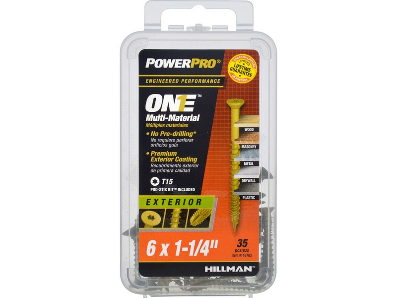 Hillman POWERPRO ONE No. 6  S X 1-1/4 in. L Star Flat Head Multi-Material Screw 35 pk