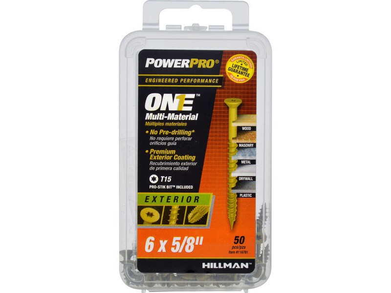 Hillman POWERPRO ONE No. 6  S X 5/8 in. L Star Flat Head Multi-Material Screw 50 pk