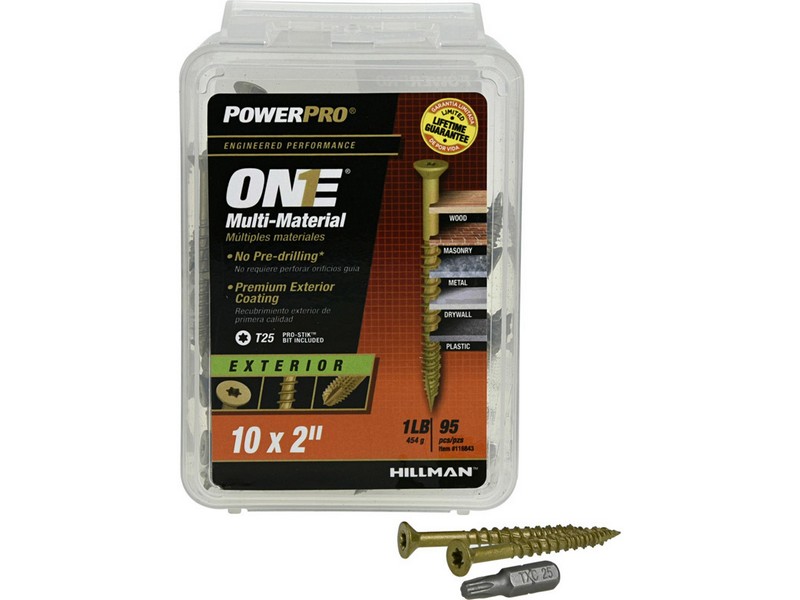 Hillman POWERPRO ONE No. 10  S X 2 in. L Star Flat Head Multi-Material Screw 1 lb 95 pk