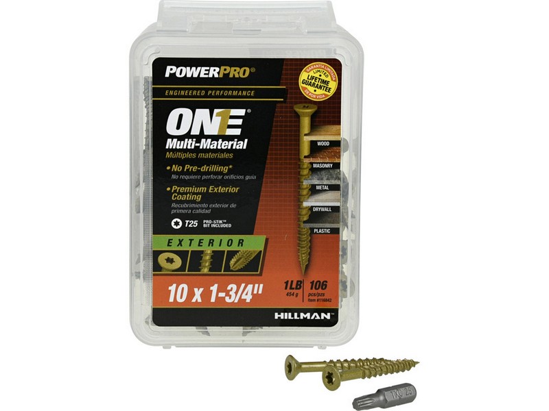 Hillman POWERPRO ONE No. 10  S X 1-3/4 in. L Star Flat Head Multi-Material Screw 1 lb 106 pk