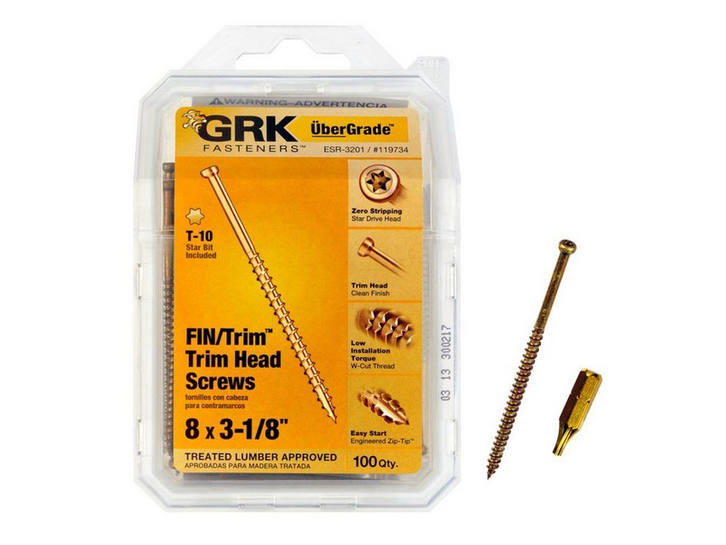 GRK Fasteners UberGrade No. 8  S X 3-1/8 in. L Star Trim Head Construction Screws 100 pk