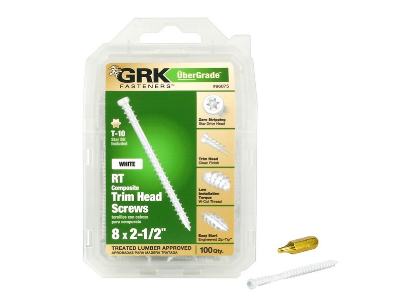 GRK Fasteners UberGrade No. 8  S X 2-1/2 in. L Star Trim Head Construction Screws 100 pk
